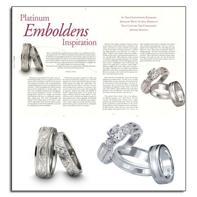 Platinum wedding bands in as featured in The Jewelry Book