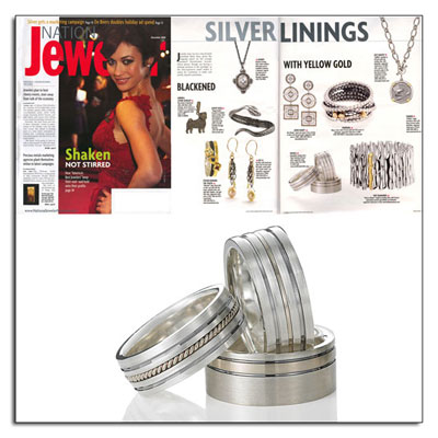 Argetium Sterling Silver wedding bands as featured in National Jeweler Argetium Sterling Silver wedding bands as featured in National Jeweler