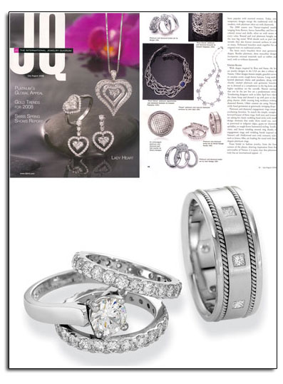 Novell platinum wedding bands as featured in JQ Magazine