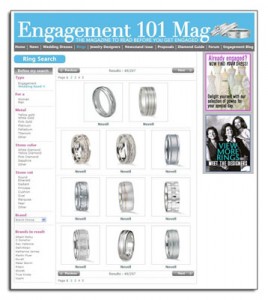 Novell wedding bands as featured on a leading bridal website - Engagement101Mag.com.