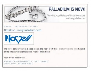 Palladium wedding bands as featured on a blog about palladium.