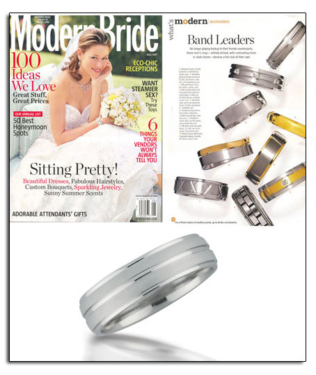 Palladium wedding band as featured in Modern Bride