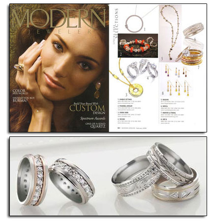 Download the Modern Jeweler palladium wedding band editorial feature