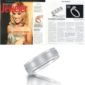 Platinum wedding ring by Novell Download the National Jeweler article about