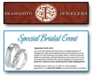 Bridal jewelry event at Frassanito Jewelers.