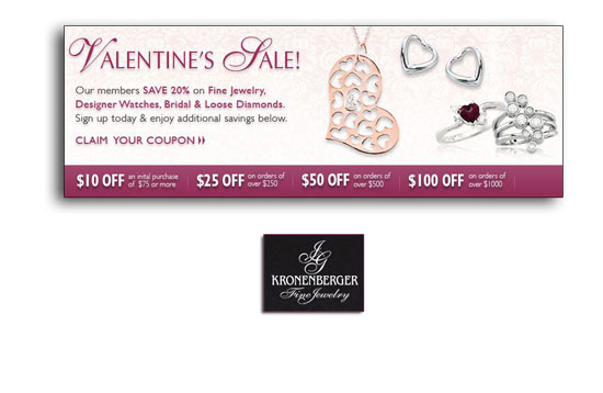 Valentine's Day sale at a NJ jewelry store.