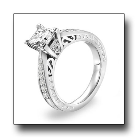 Platinum engagement ring.