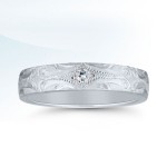 Ladies engraved wedding band