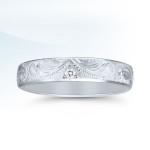 Platinum engraved wedding band