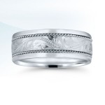 ENgraved platinum wedding band