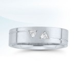 Diamond platinum wedding band with trillions