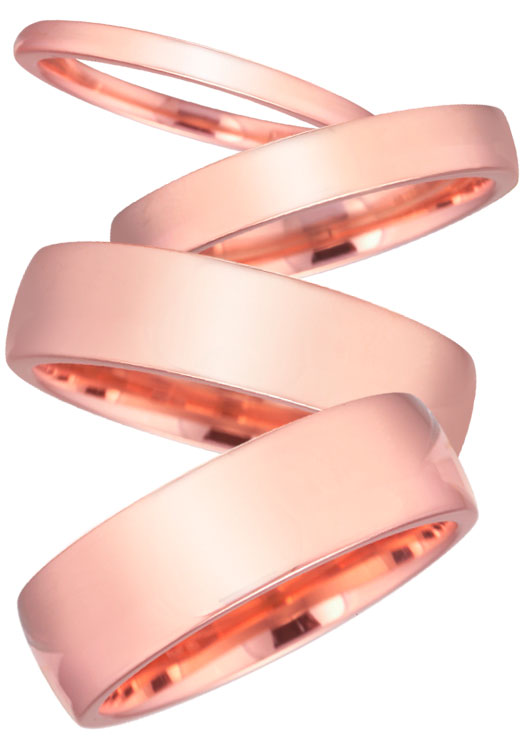 Rose gold wedding bands