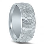 Wedding ring finish - wave hammered frost