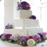Lovely wedding cake with flowers!