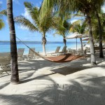beachside hammocks and chairs - perfect for lounging at Harbour Village in Bonaire