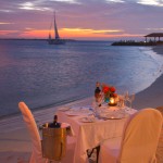 Beach dining at Bonaire's Harbour Village.