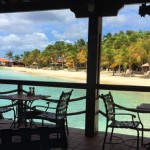 Great view of the beach while dining at Harbour Village.