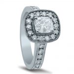 Halo diamond engagement ring