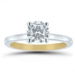 Inside-out engagement ring ET20294 with yellow gold inside.