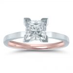 Inside-out engagement ring ET20296with pink gold inside.