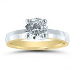 Inside-out engagement ring ET20299 with yellow gold inside.