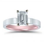 Inside-out engagement ring ET20302 with pink gold inside.