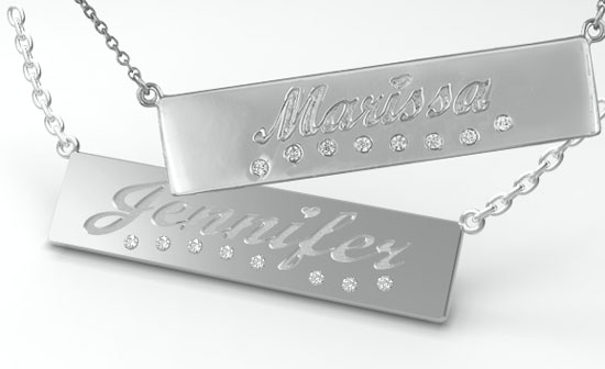 Silver nameplate necklace