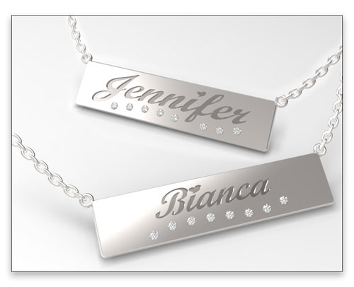 silver nameplate necklaces