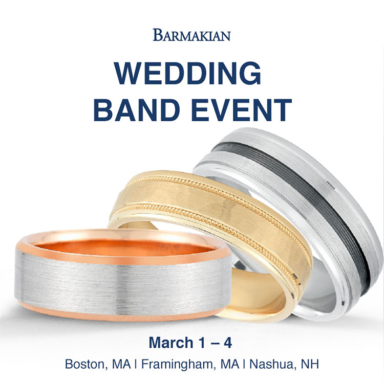 Novell wedding bands at Barmakian Jewelers