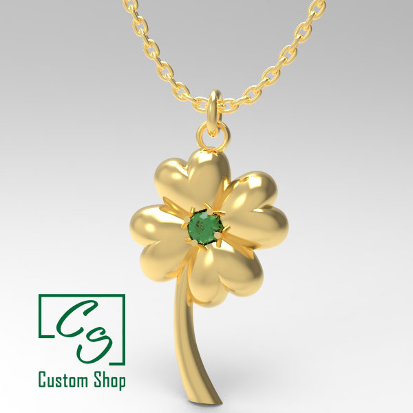 Four leaf clover - gold