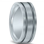 N16664 - wedding band with black rhodium