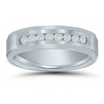 Platinum men's diamond wedding band - made better in America.