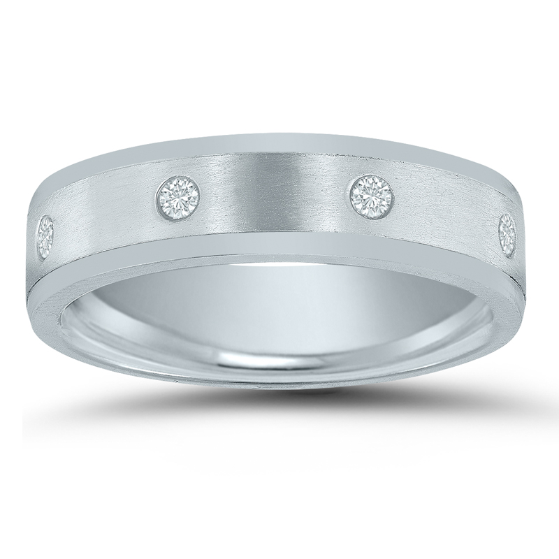 Platinum men's diamond wedding band - made better in America.