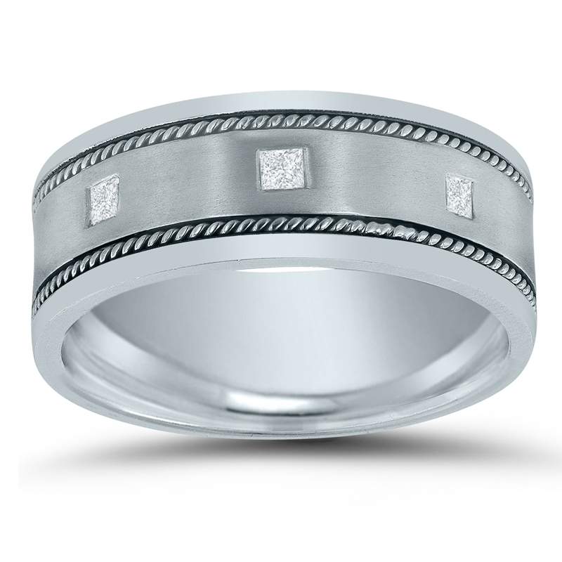 Platinum men's diamond wedding band - made better in America.