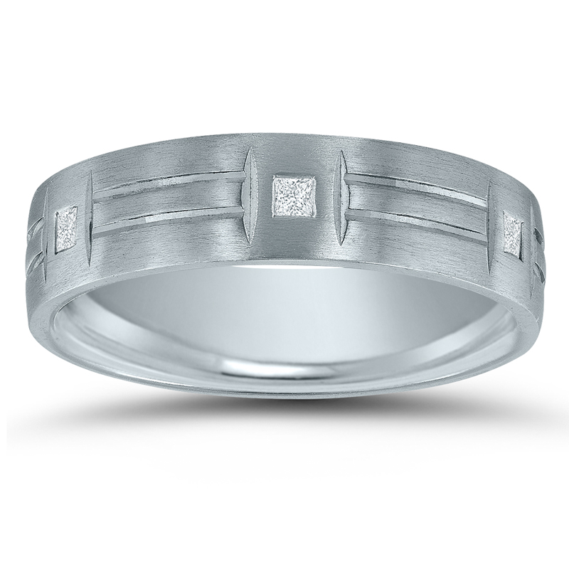 Platinum men's diamond wedding band - made better in America.