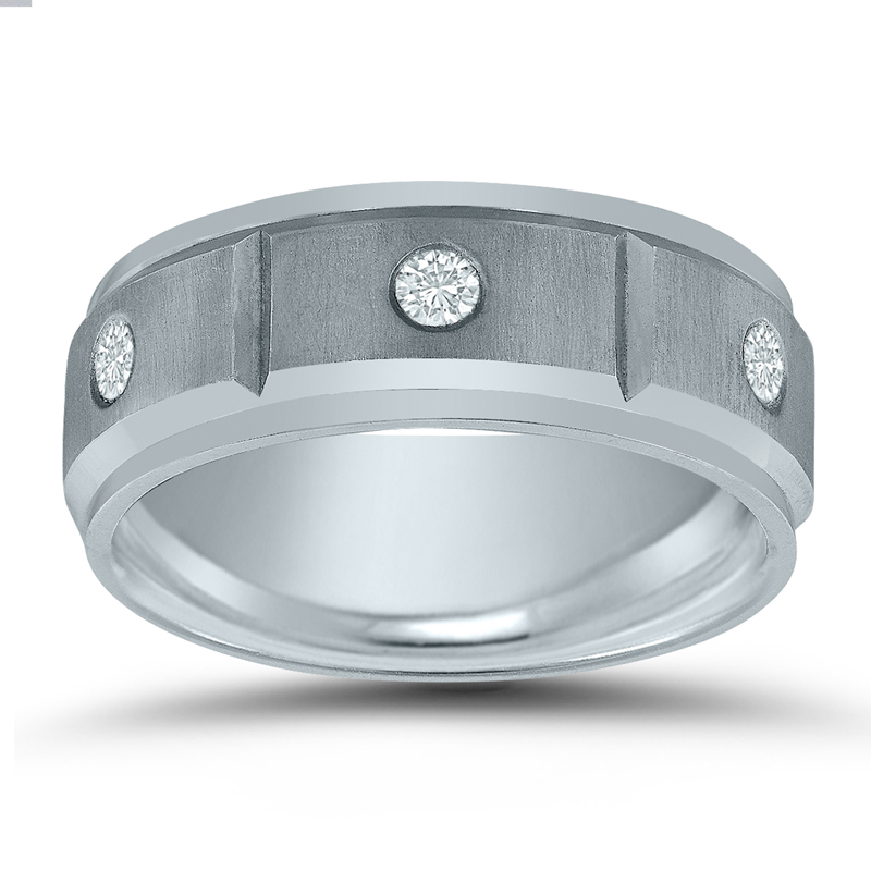 Platinum men's diamond wedding band - made better in America.