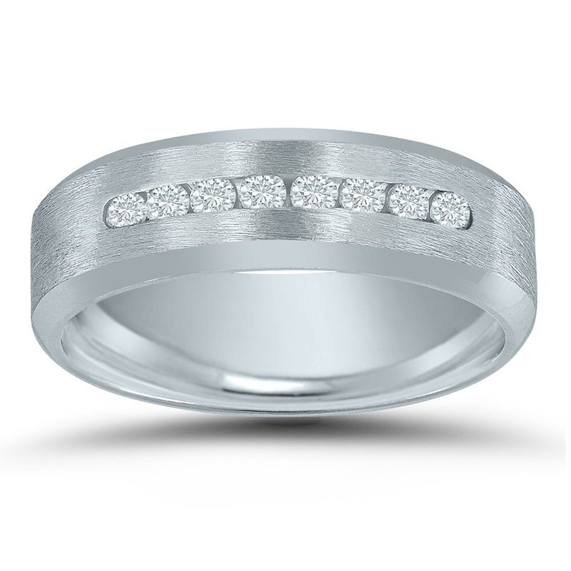 Platinum men's diamond wedding band - made better in America.