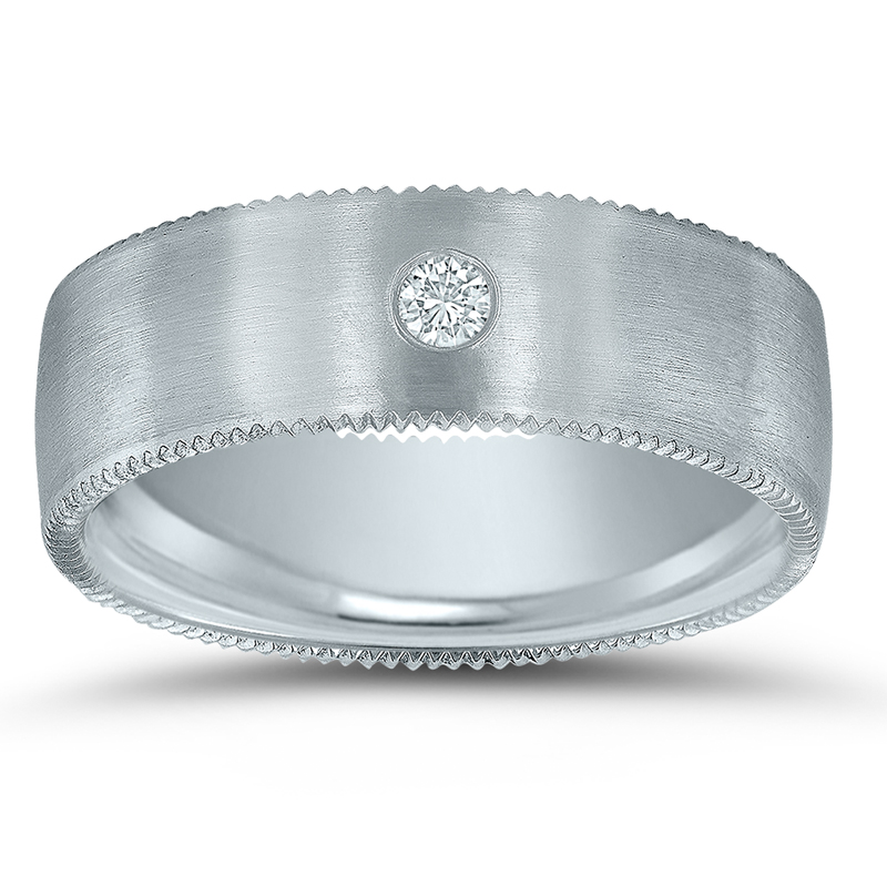 Platinum men's diamond wedding band - made better in America.