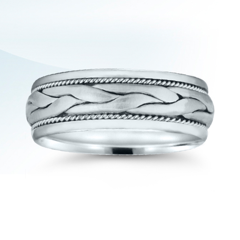 Platinum men's classic Novell wedding band - made better in America.