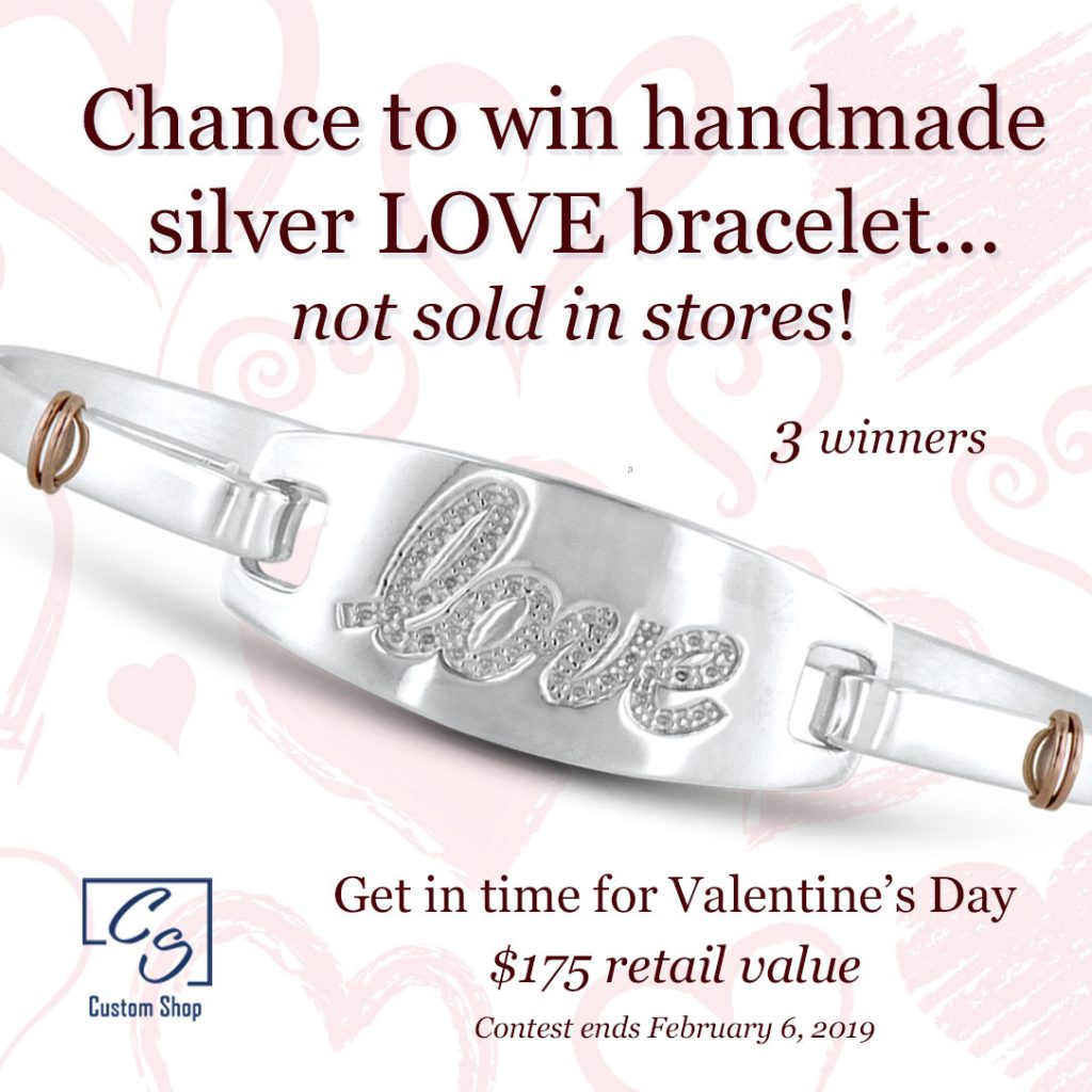 Enter our silver handmade LOVE bracelet contest