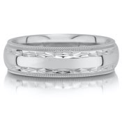 Wedding band C3023/6GW - 6mm - pictured in white gold, but can be made in platinum and palladium.