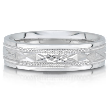 Wedding band C4371/6GW - 6mm - pictured in white gold, but can be made in platinum or palladium.