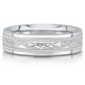Wedding band C4371/6GW - 6mm - pictured in white gold, but can be made in platinum or palladium.