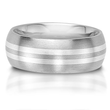 C75602-7GG - The C75602-7GG is a titanium and sterling silver combination wedding band that is 7mm w