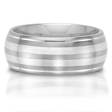 C75603-8GG is a titanium and sterling silver combination wedding band.