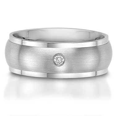 The C75604-8GA is a titanium wedding band with a 0.06 carat round brilliant cut diamond.