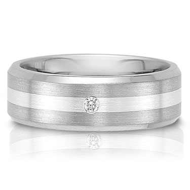 The C75606-7GGA is a titanium wedding band with a 0.06 carat round brilliant cut dia.