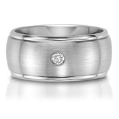 C75607-10GA - The C75607-10GA is a titanium wedding band with a 0.07 carat round brilliant cut diamo