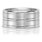 The C75608-10G is a titanium wedding band that has three rails with a bright finish.
