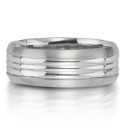  X2004-7GQP is a carved platinum-palladium combination wedding band that is 7mm wide.